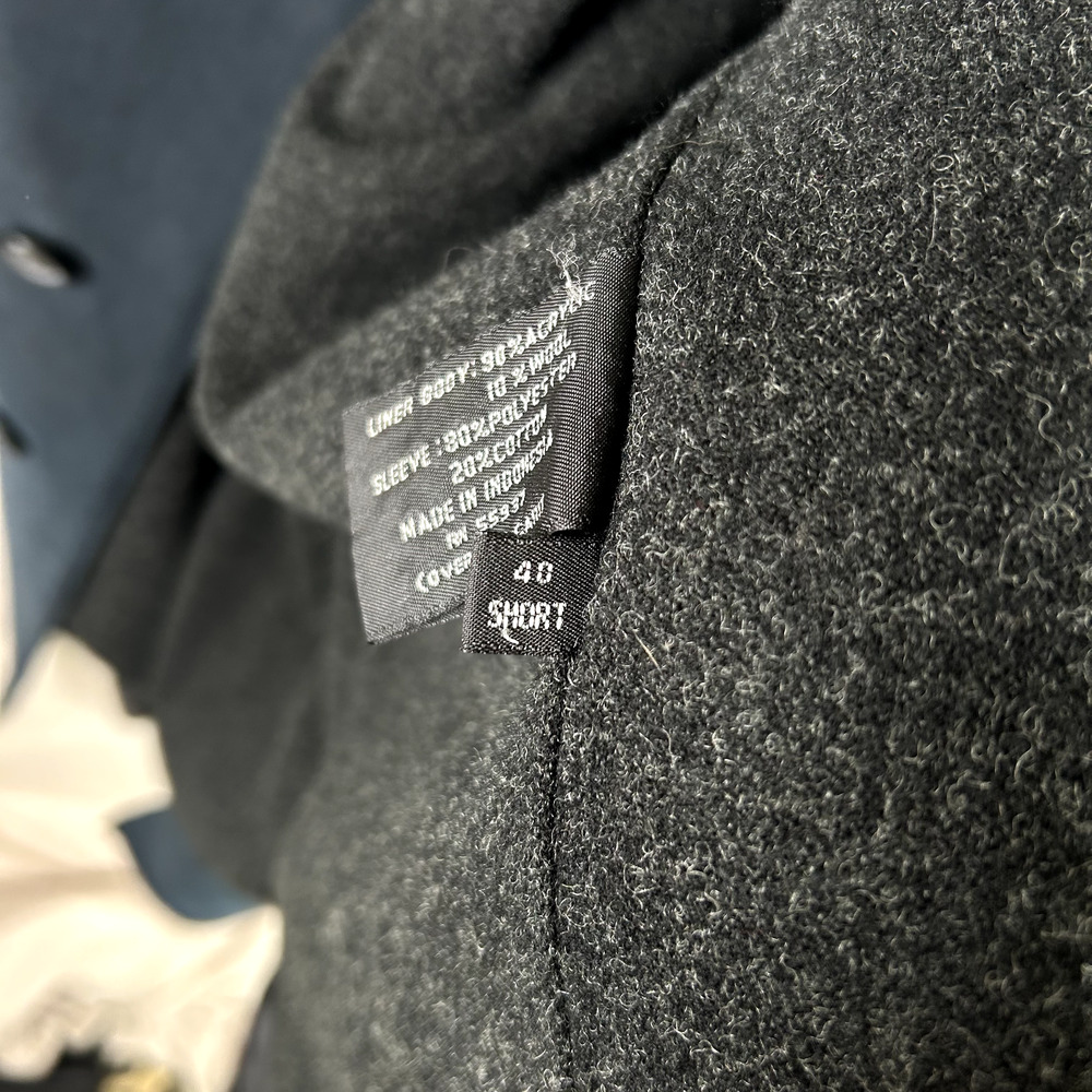 Bill Blass Mens Navy Blue Trench Coat Size 40 Short Removable Wool Liner Classic - Picture 11 of 15